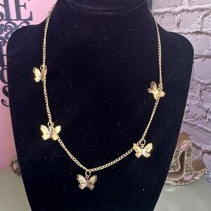 Butterfly Charm Gold Laminated Necklace